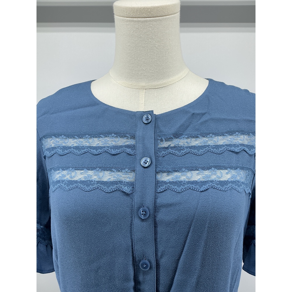 Lightweight Crepe Lace Inset Midi Dress - Picture 3 of 3